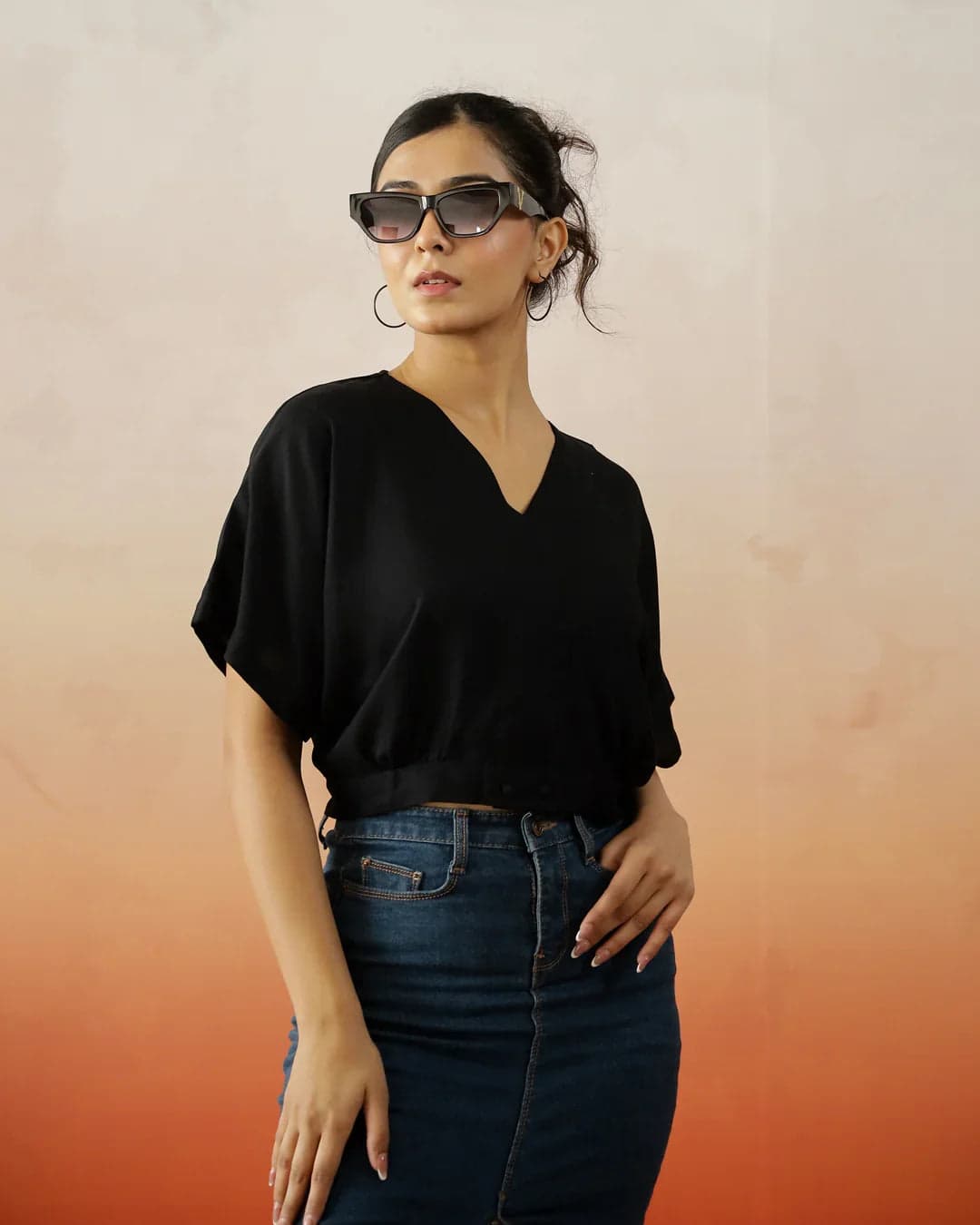 Tiko Fashion Women's Black Crop Top