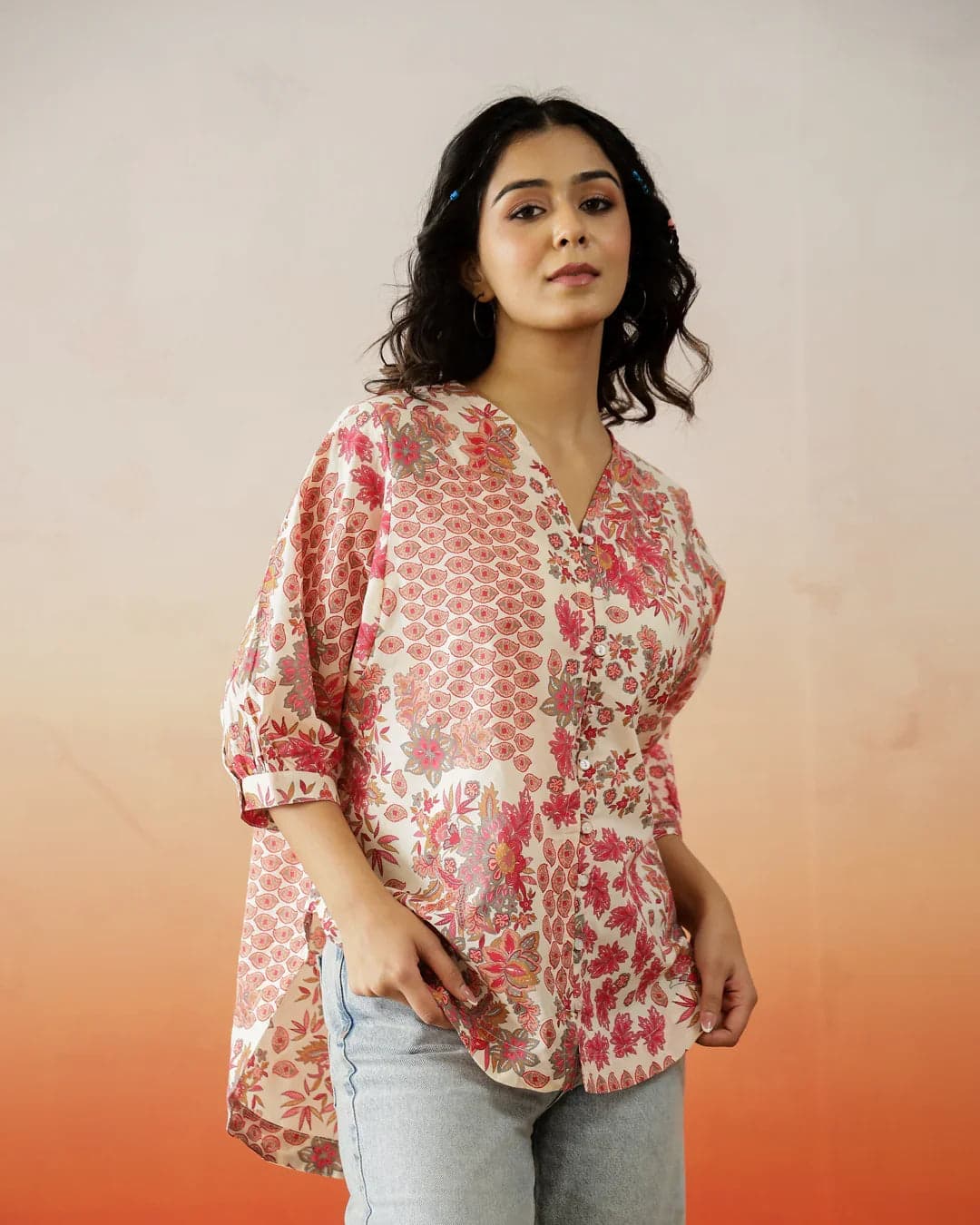 Tiko Fashion Women's Floral Printed Cotton Top